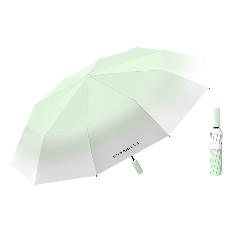 丰懋 盐系渐变晴雨两用大号防晒UPF50+防紫外线太阳伞折叠雨伞 FXYB3129 66*105cm  10骨自动渐变抹茶绿（单位：把）
