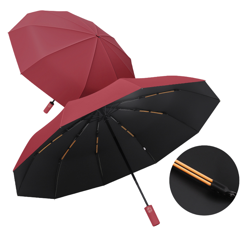 丰懋 防晒UPF50+遮阳伞大号晴雨两用雨伞 FXYB3100 64*103cm 10k双骨自动酒红色（单位：把）