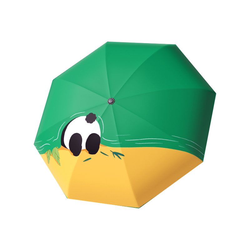 丰懋 黑胶防晒UPF50+女生高颜值学生太阳伞晴雨两用雨伞 FXYB3029 57*97cm  自动躲藏熊猫（单位：把）