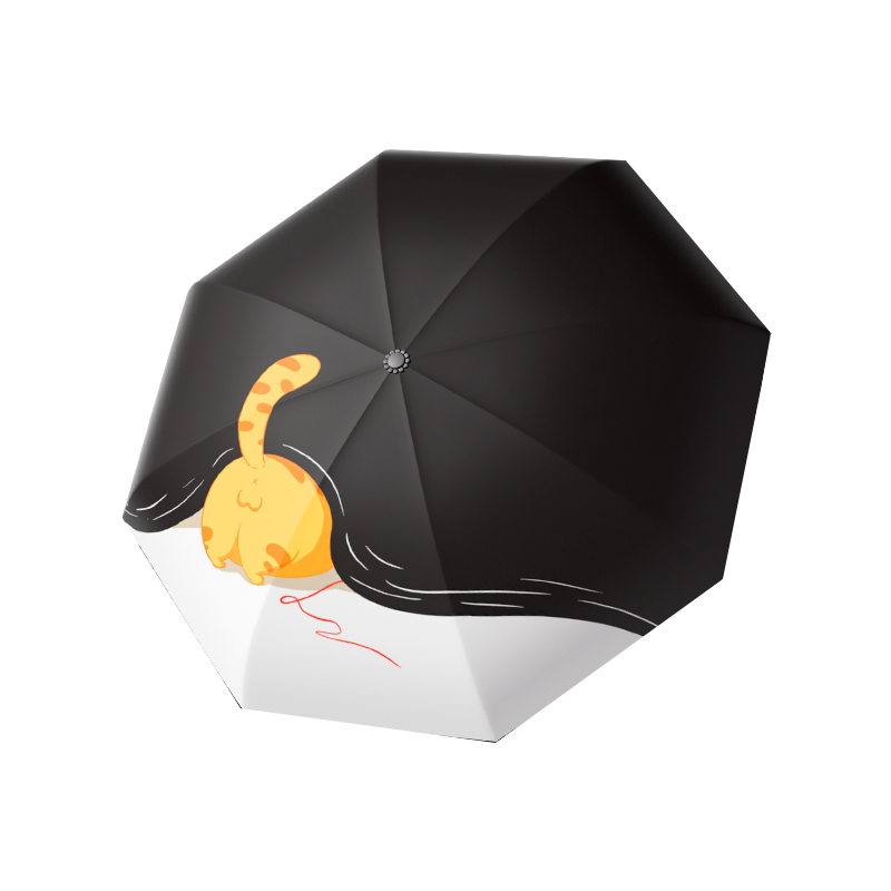 丰懋 黑胶防晒UPF50+女生高颜值学生太阳伞晴雨两用雨伞 FXYB3029 57*97cm  自动躲藏猫咪（单位：把）