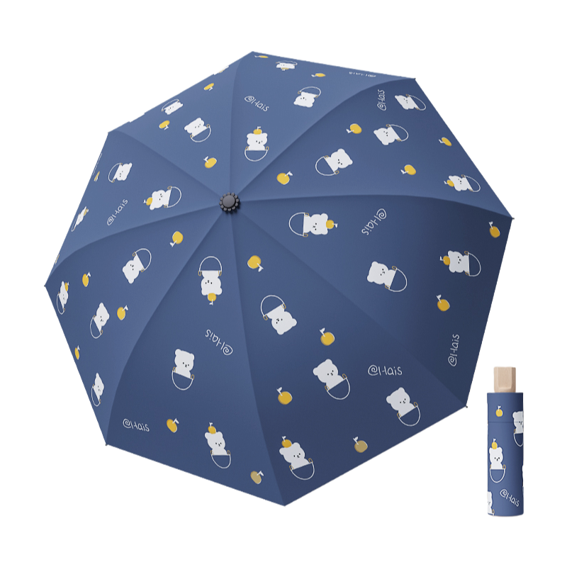 丰懋 黑胶防晒遮阳伞晴雨两用折叠雨伞 FXYB1828 67*98cm  手动跳跳熊晚波蓝（单位：把）