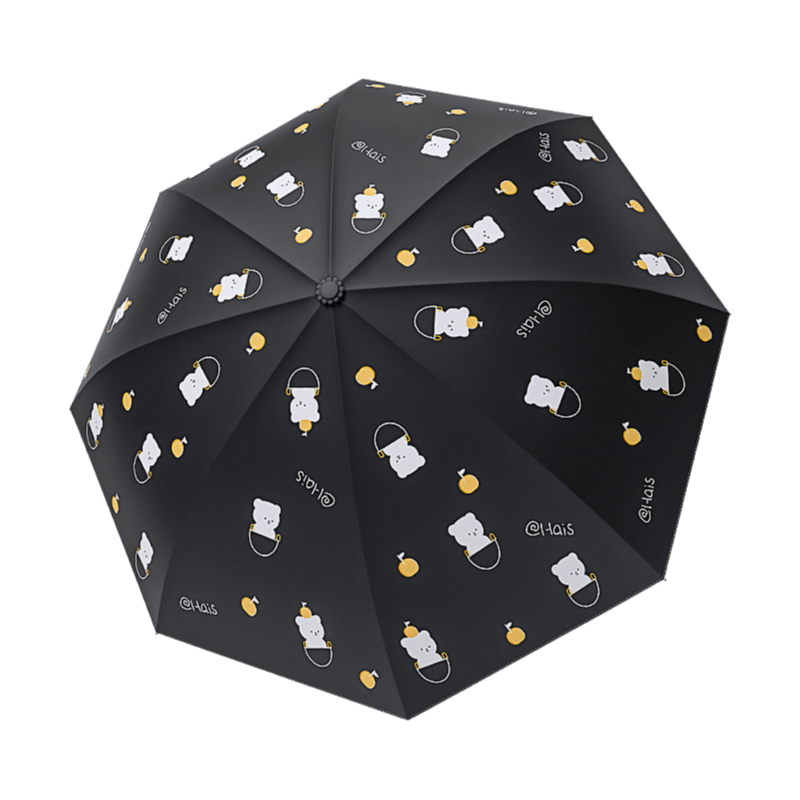 丰懋 黑胶防晒遮阳伞晴雨两用折叠雨伞 FXYB1828 67*98cm  手动跳跳熊黑色（单位：把）