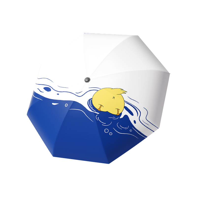 丰懋 黑胶涂层防晒折叠伞卡通图案学生雨伞 FXYB1835 57*97cm  手动躲藏黄鸭（单位：把）