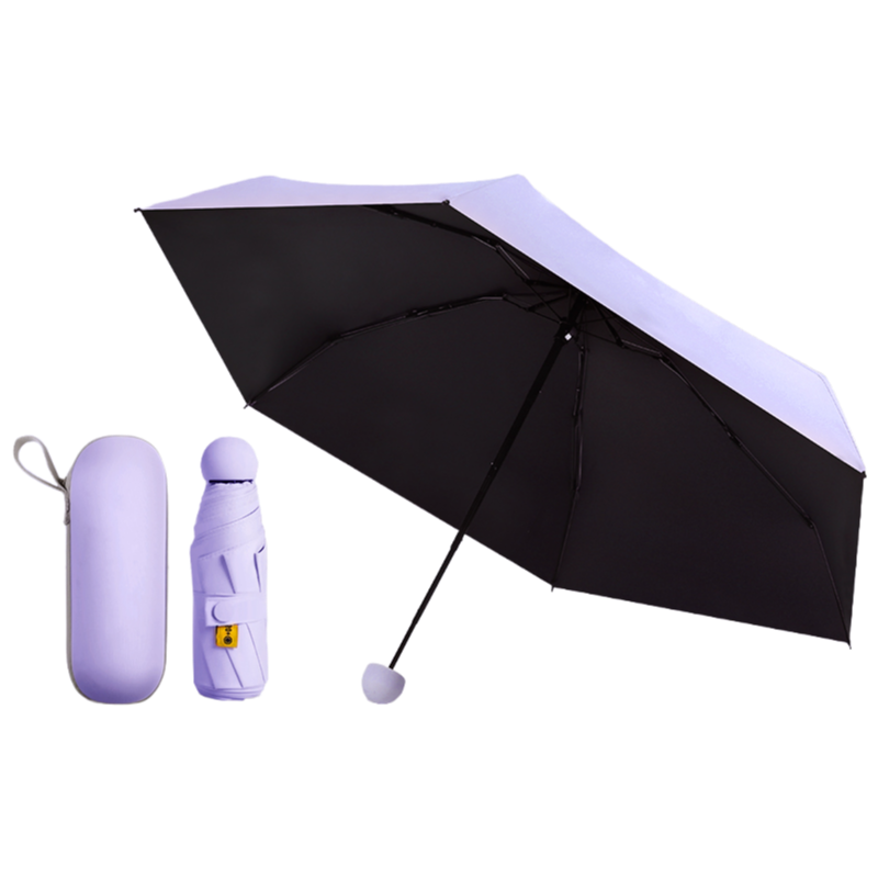 丰懋 胶囊伞防晒UPF50+太阳伞折叠防紫外线雨伞 FXYB2501-2 50*90cm  6骨5折手动浅紫色（单位：把）