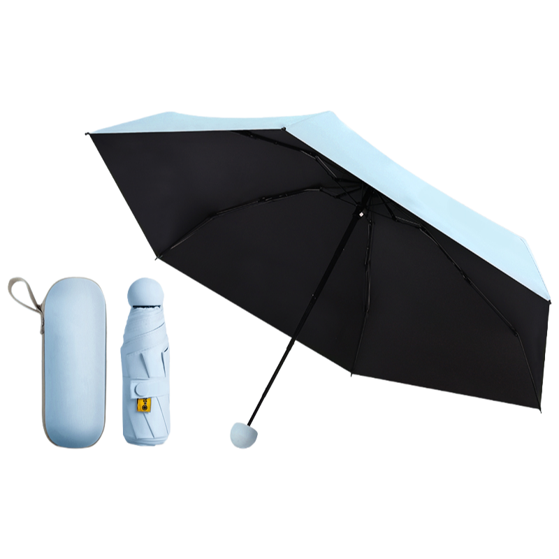 丰懋 胶囊伞防晒UPF50+太阳伞折叠防紫外线雨伞 FXYB2501-2 50*90cm  6骨5折手动天空蓝（单位：把）