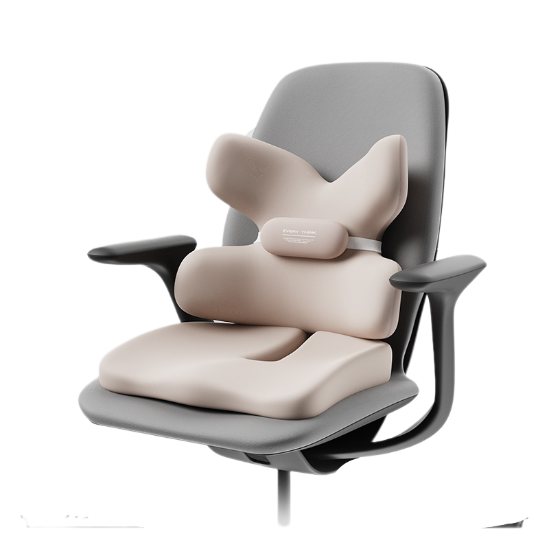 脑洞氛子（EVERYTHINK） 办公套装 HS2 pro+HZ2 （蝴蝶腰靠1个+坐垫1个）*1套 奶茶杏（单位：组）