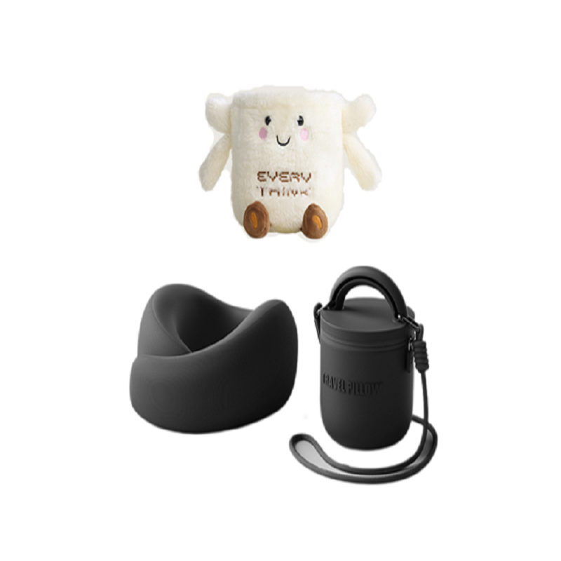 脑洞氛子（EVERYTHINK） 护脖颈枕     ES3 萌趣小e款 （颈枕+收纳包+玩偶套）*1套 曜石黑（单位：组）