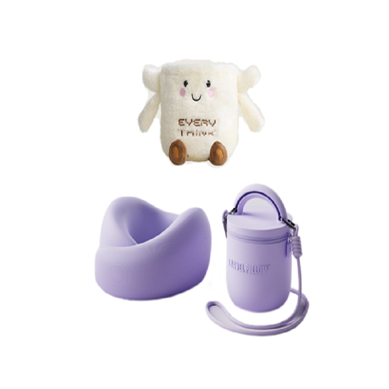 脑洞氛子（EVERYTHINK） 护脖颈枕    ES3 萌趣小e款 （颈枕+收纳包+玩偶套）*1套 风信紫（单位：组）