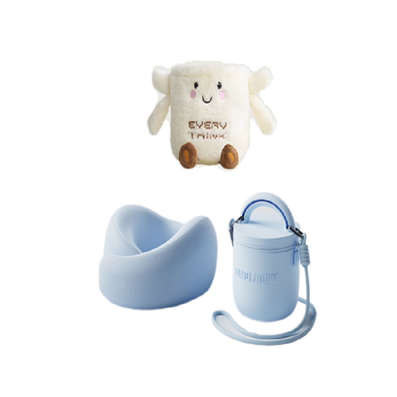 脑洞氛子（EVERYTHINK） 护脖颈枕 ES3 萌趣小e款 （颈枕+收纳包+玩偶套）*1套 晴空蓝（单位：组）