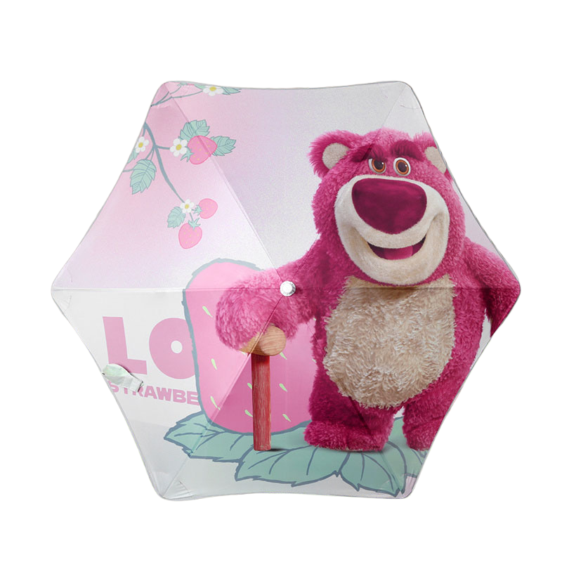 直杆儿童圆角伞手开草莓熊款式3