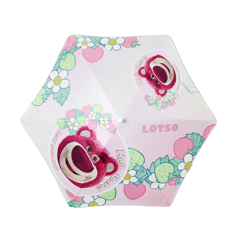 直杆儿童圆角伞手开草莓熊款式4