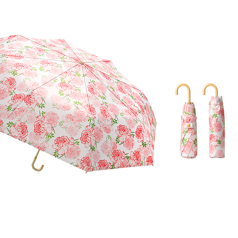 丰懋 复古金胶太阳伞防晒遮阳伞花朵系列雨伞 FXHJ03 60*98cm  清新花朵8骨小金钩（单位：把）
