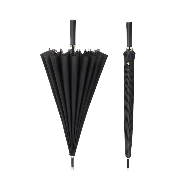 经典黑24骨自动直杆伞