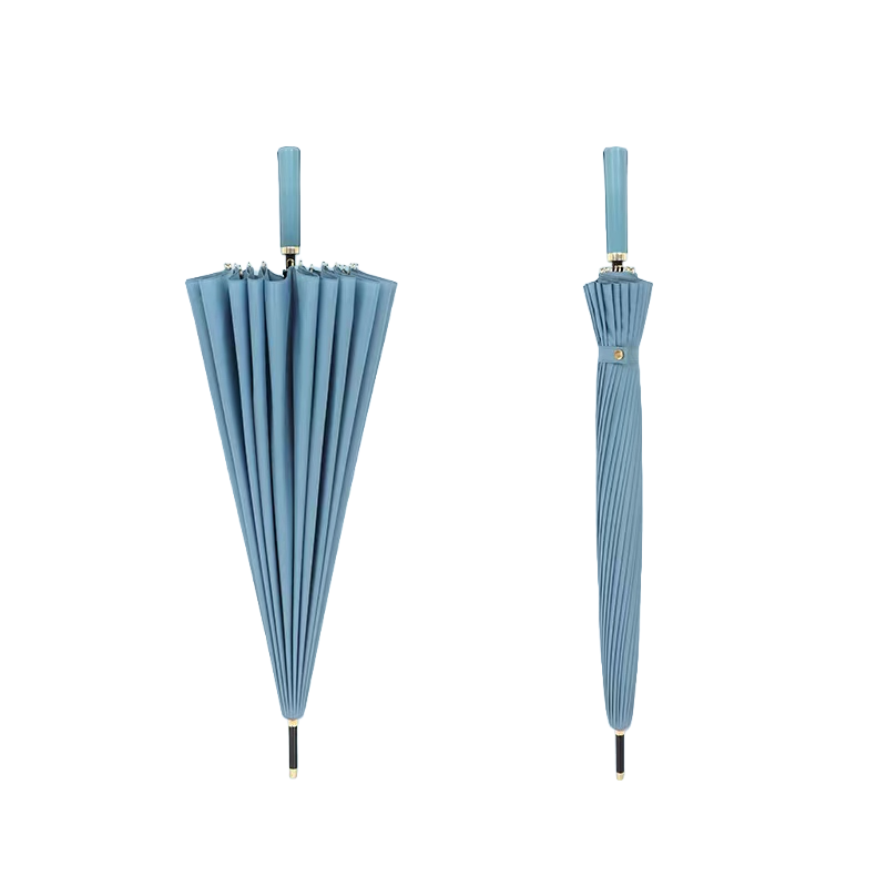 晨雾蓝24骨自动直杆伞