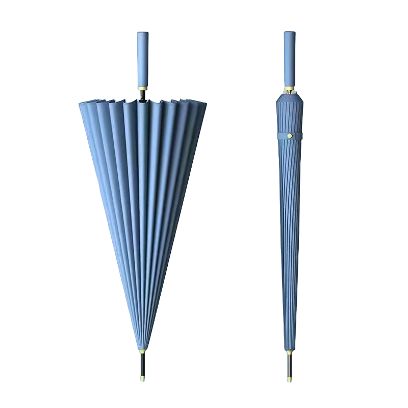 深海蓝24骨自动直杆伞