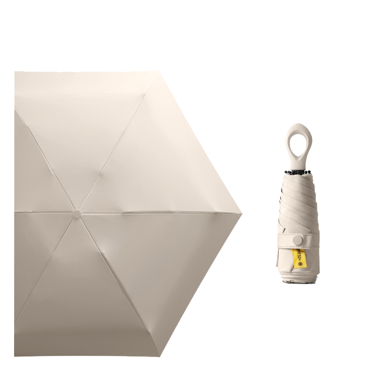丰懋 手动黑胶防晒太阳伞8骨胶囊伞指环手柄雨伞 FXHJ05 57*90cm  奶茶色（单位：把）