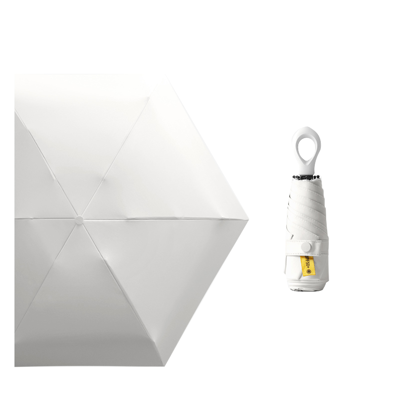 丰懋 手动黑胶防晒太阳伞8骨胶囊伞指环手柄雨伞 FXHJ05 57*90cm 米白色（单位：把）