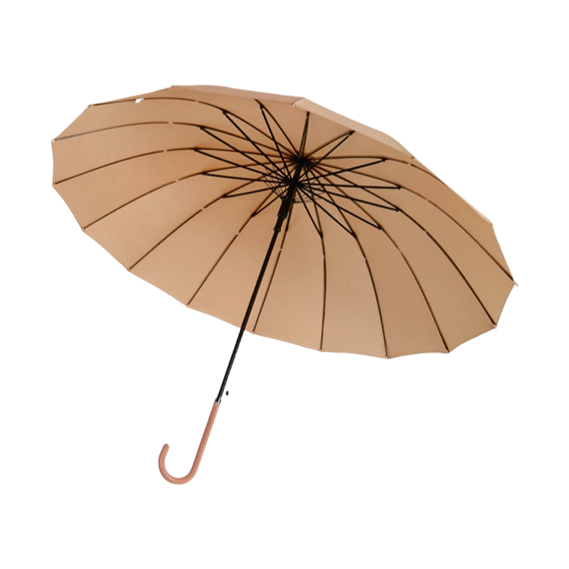 丰懋 长柄抗风雨伞大号16骨文艺女轻便易携抗风伞商务雨伞 FXYB12 86*105cm  长伞咖啡（单位：把）