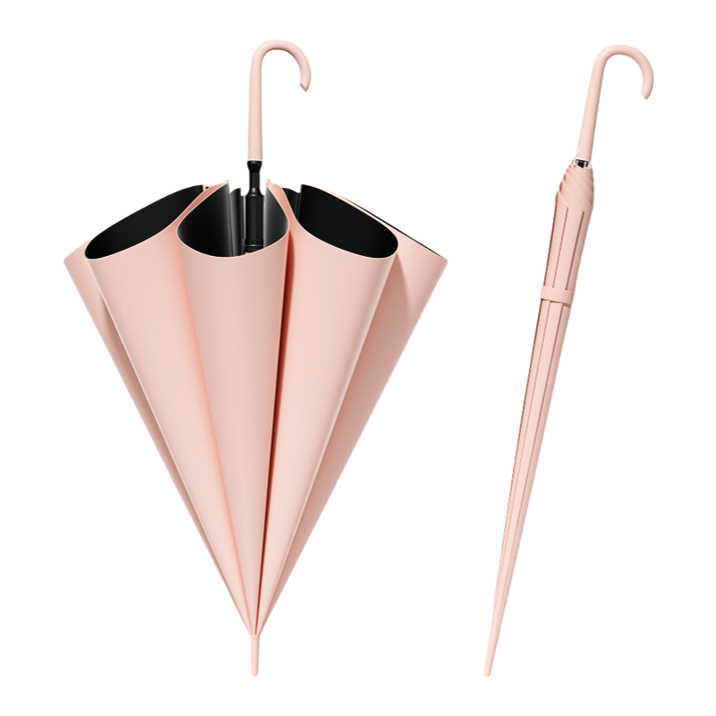 丰懋 男女日系直杆长柄大号双人雨伞两用遮阳雨伞 FXYB08 85*105cm  初桃粉一键开伞（单位：把）