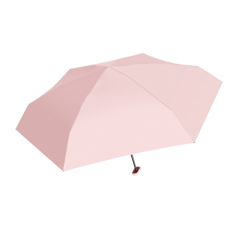 丰懋 小巧便携卡片六折扁伞遮阳防晒女晴雨两用雨伞 FXYB06 52.5*90cm  柔雾粉扁卡片伞（单位：把）