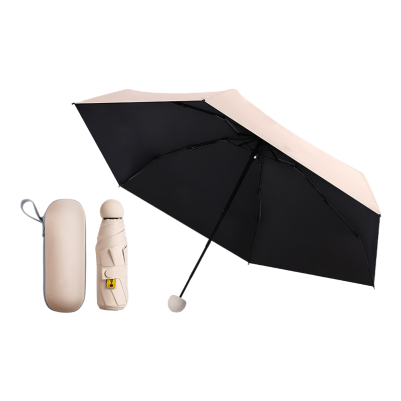 丰懋 五折太阳伞女小巧遮阳伞晴雨两用雨伞 FXYB01 50*90cm  梧桐米6骨含胶囊盒（单位：把）