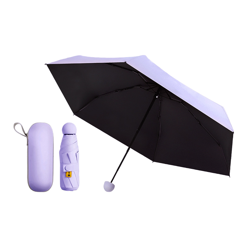 丰懋 五折太阳伞女小巧遮阳伞晴雨两用雨伞 FXYB01 50*90cm  迷雾紫6骨含胶囊盒（单位：把）