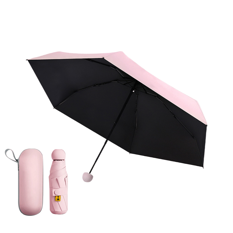 丰懋 五折太阳伞女小巧遮阳伞晴雨两用雨伞 FXYB01 50*90cm  仲夏粉6骨含胶囊盒（单位：把）