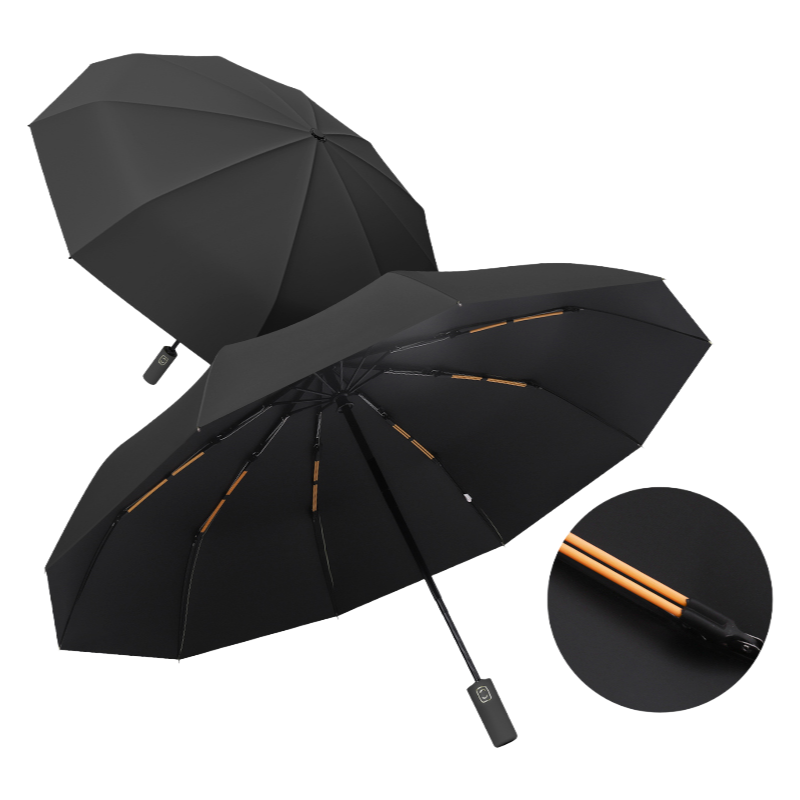 丰懋 自动折叠雨伞黑胶防晒遮阳伞户外双人可用雨伞 FXYB02 64*103cm  10k双骨商务黑（单位：把）