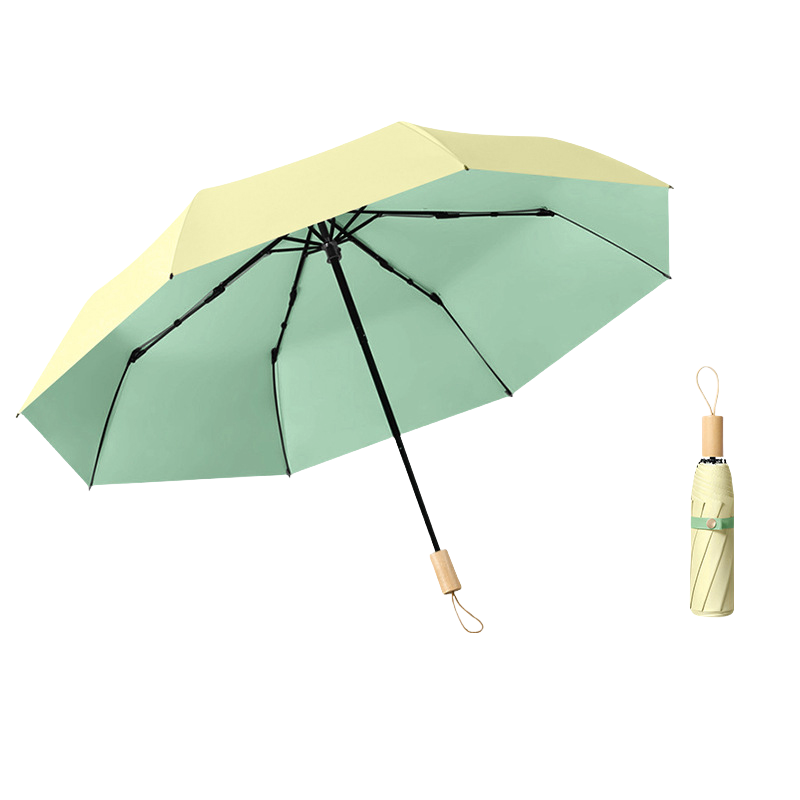 丰懋 小清新遮阳太阳伞晴雨两用升级彩胶雨伞 FXYB13 60*98cm  柠檬绿茶（单位：把）