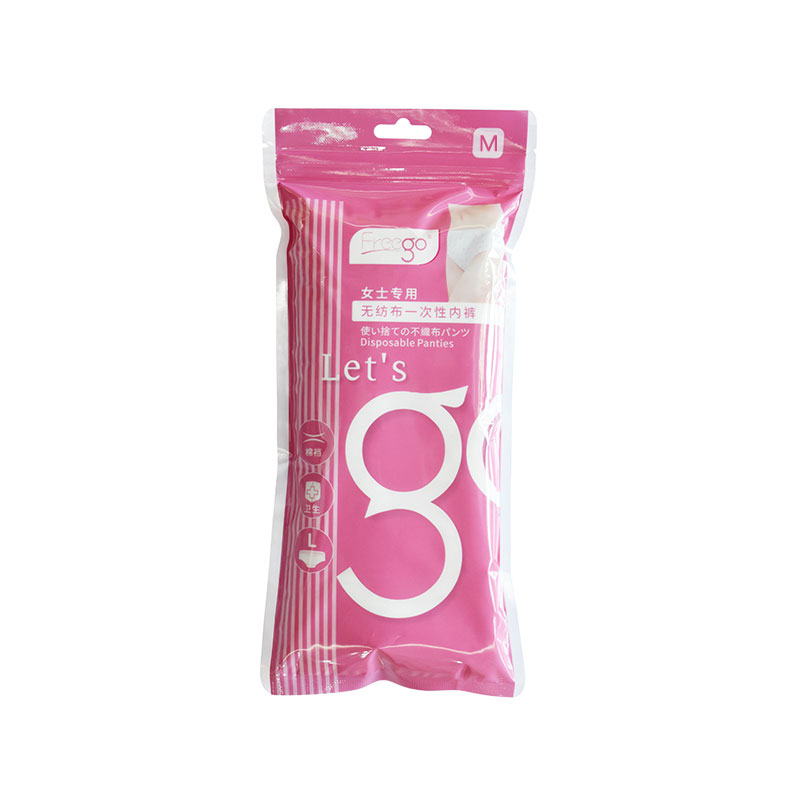 Freego 一次性内裤女士免洗内裤雪花印花 M码 7条装*8包 白色（单位：组）