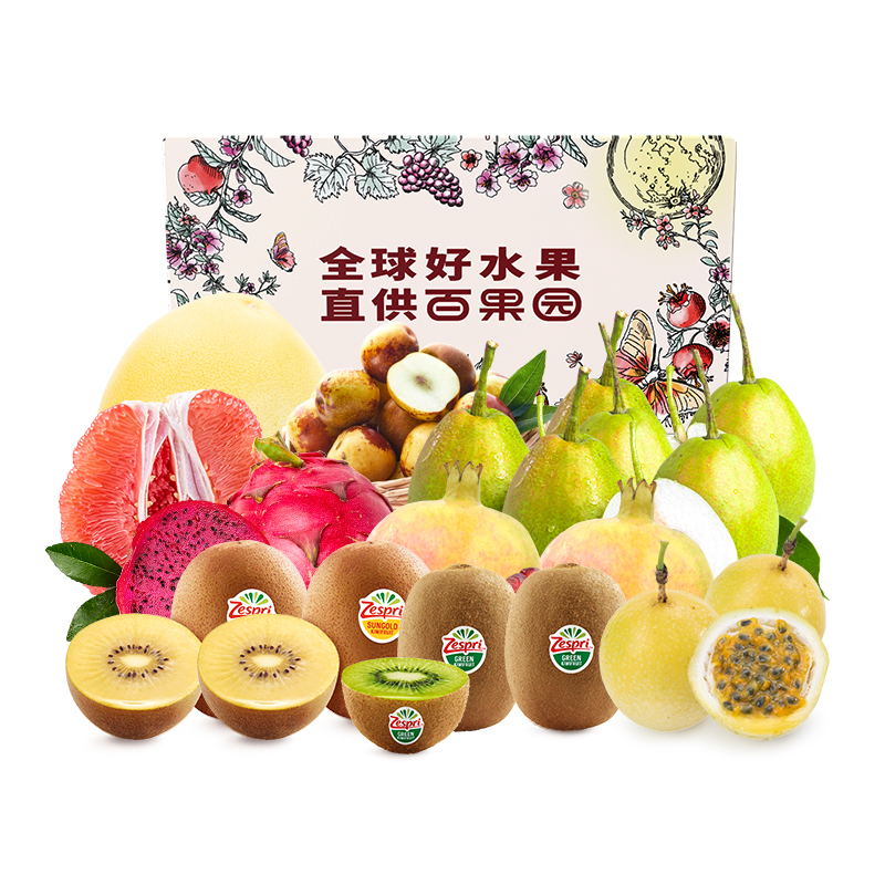 百果园（PAGODA） 月颂珍果时令水果礼包 2025tc-jr-891003 4300g（8种水果组合） 混色（单位：件）