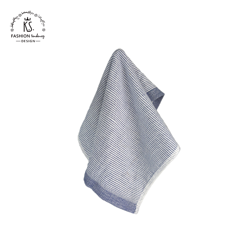 K.S. 细纹纯棉布艺方巾 KS-912 34*34CM 蓝色（单位：条）
