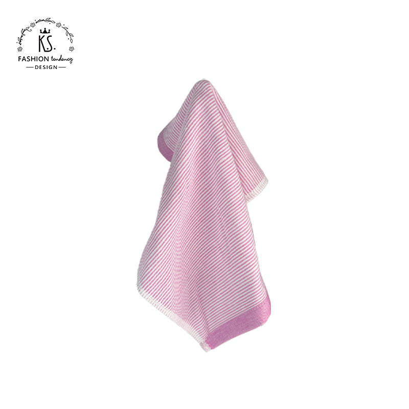 K.S. 细纹纯棉布艺方巾 KS-912 34*34CM 粉色（单位：条）