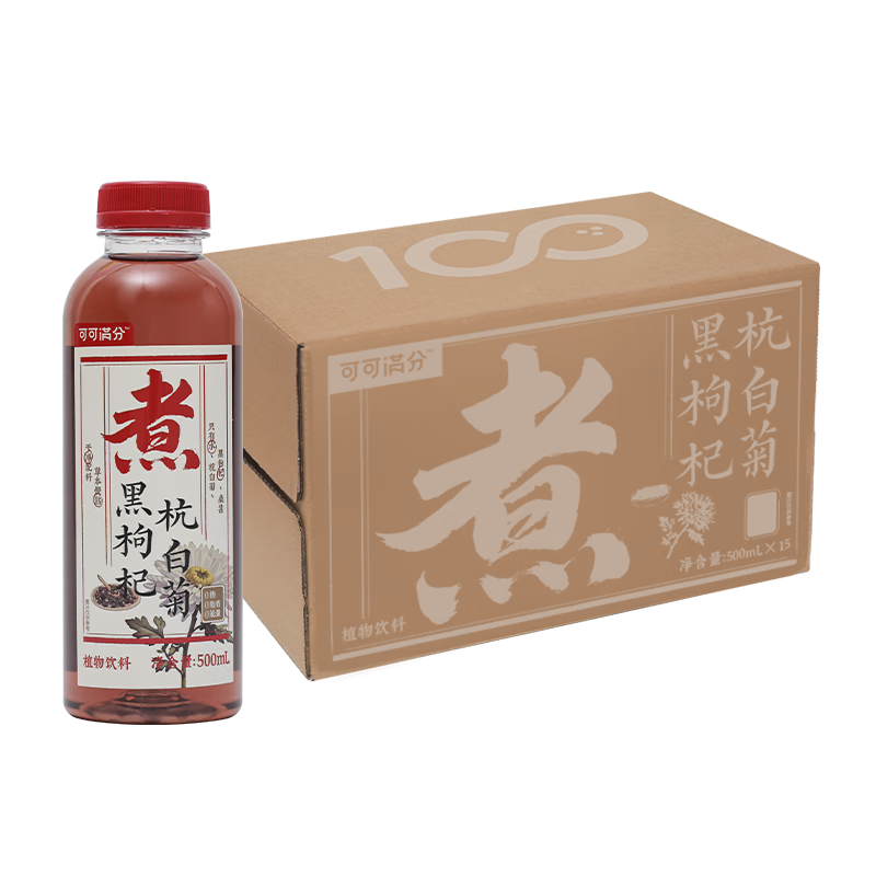 可可满分 黑枸杞杭白菊 植物果汁饮料 500ml*15瓶 红色（单位：箱）