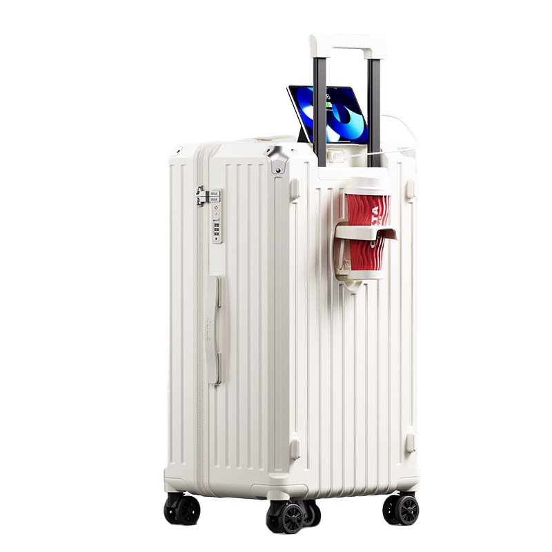 DULA 拉链款行李箱 D2188 加厚运动版 28寸 皓月白（单位：个）