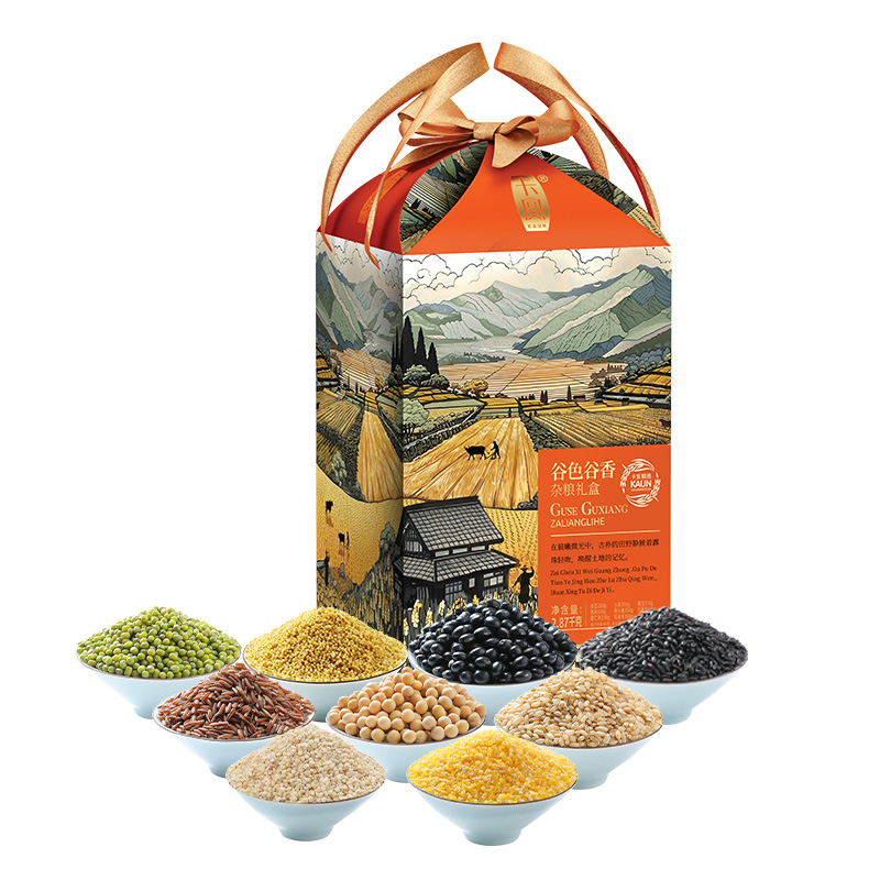 卡宴 盒 谷色谷香杂粮礼盒 2870g  橙色（单位：盒）