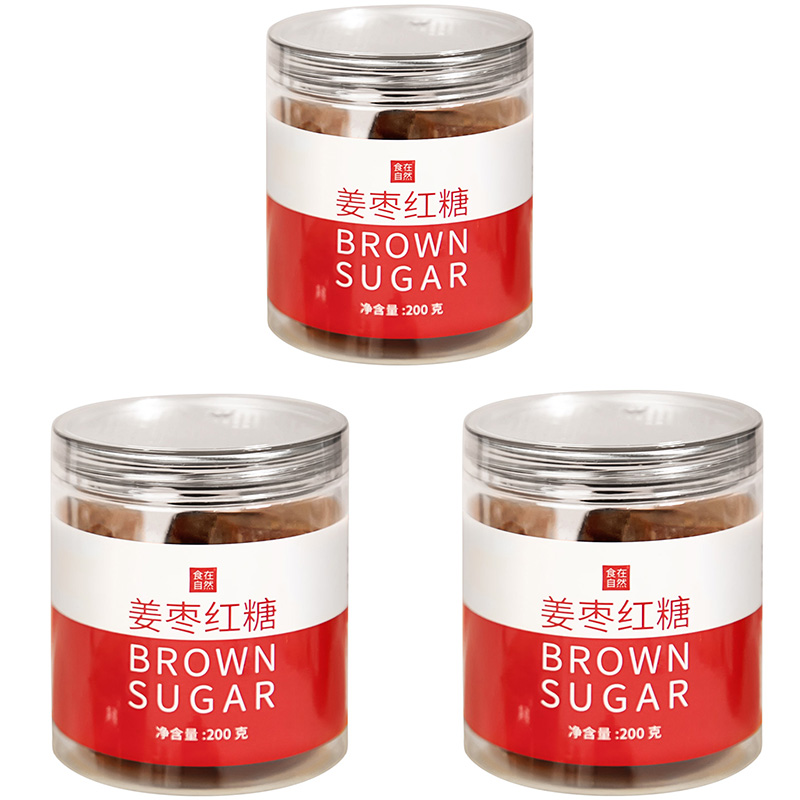 食在自然/DINENATURALLY 红糖正宗甘蔗 姜枣红糖 200g*3瓶 深灰色（单位：组）