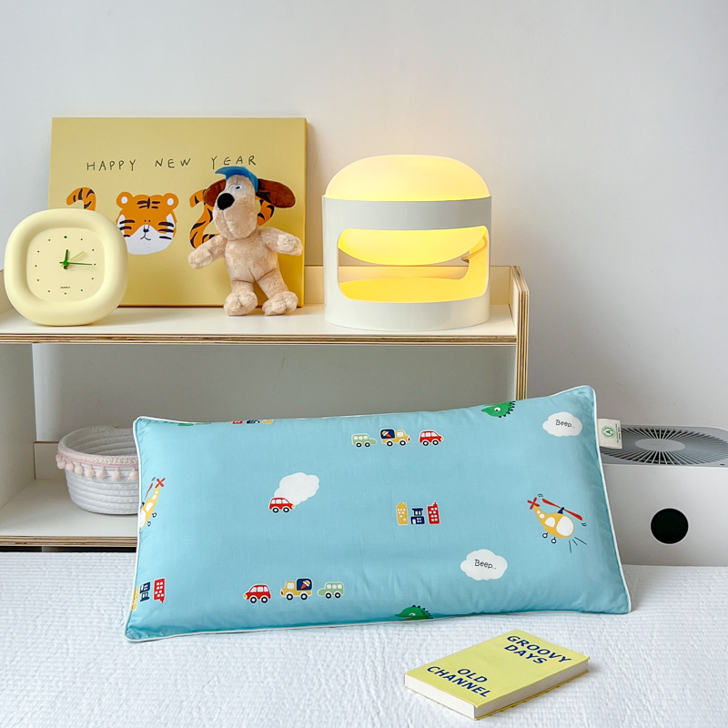 樵纪 A类60支贡缎长绒棉决明子儿童枕 卡车联盟 30x60x7cm|适合7-12岁 蓝色（单位：只）