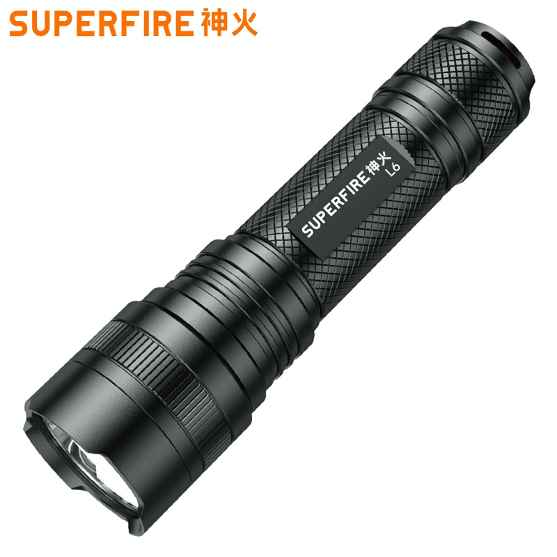 神火 强光手电筒照知了猴远射王可充电LED家户外照明灯应急灯家用 L6 功率10W 曜石黑（单位：支）
