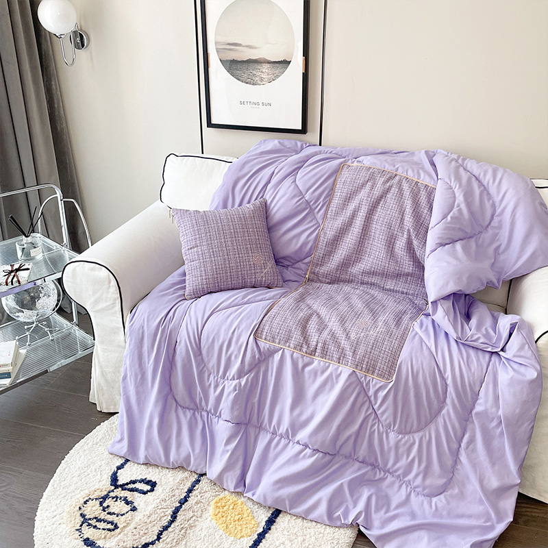 樵纪 小香风抱枕被 香芋紫 40*40cm展开被子100*150cm 紫色（单位：只）