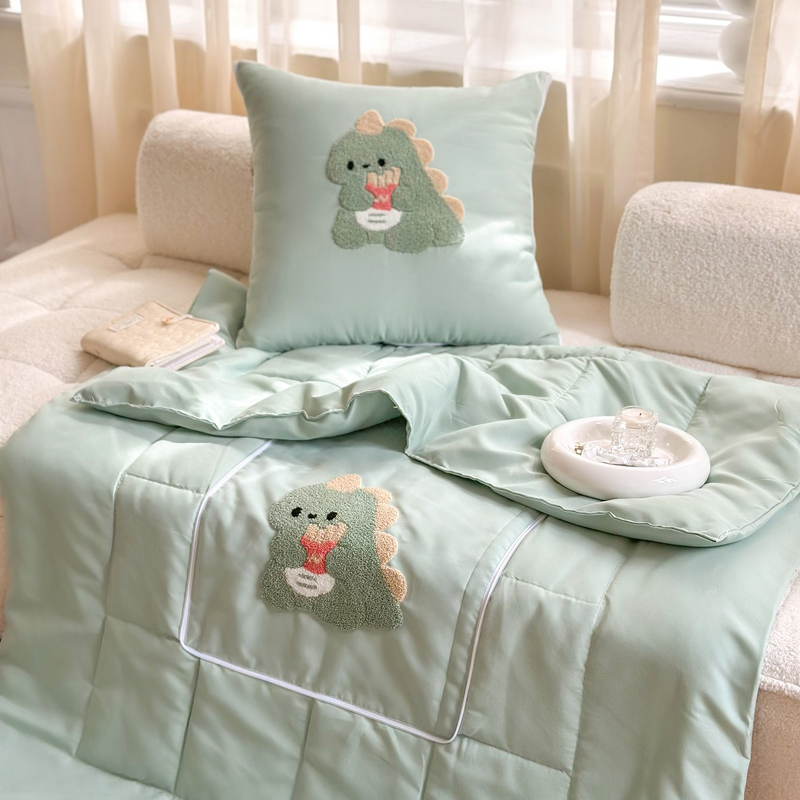 樵纪 咕噜咕噜刺绣抱枕被 恐龙 40*40cm 展开被子100*150cm 绿色（单位：只）