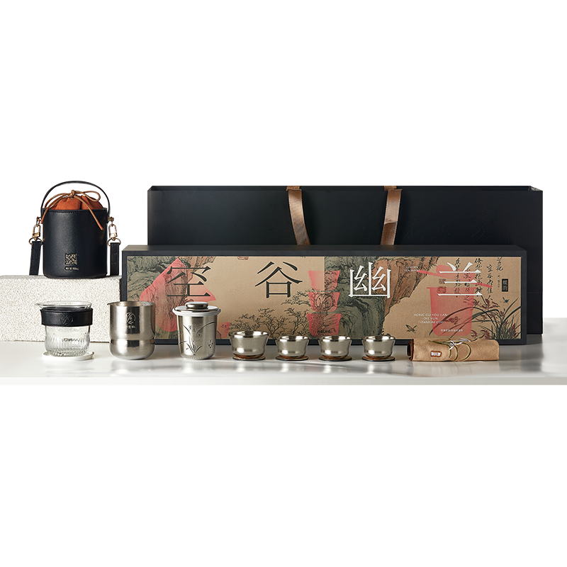 物生物（RELEA） 空谷幽兰纯钛高端茶器套装 JV012495-0300-BS00 9件套 原色（单位：套）