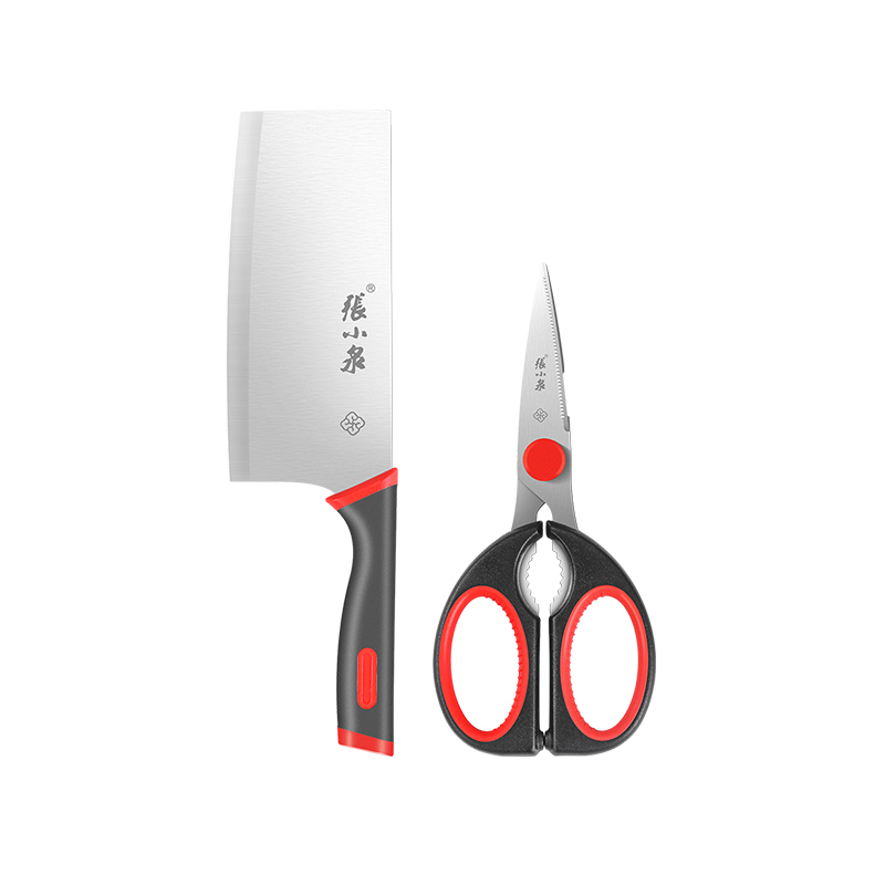 张小泉 红韵系列刀剪两件套 D40460100 刀总长：303cm 剪刀总长：212cm  红色（单位：套）