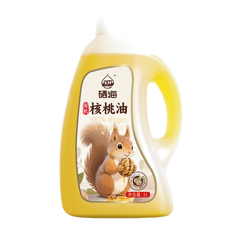 硒海（XH） 低温冷榨食用油 有机核桃油 2L 混色（单位：桶）