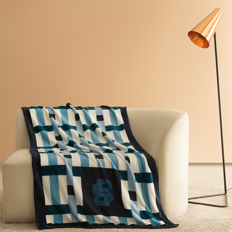 BOSS 条纹毯 HBMT-035 100&times;140cm  蓝色（单位：条）