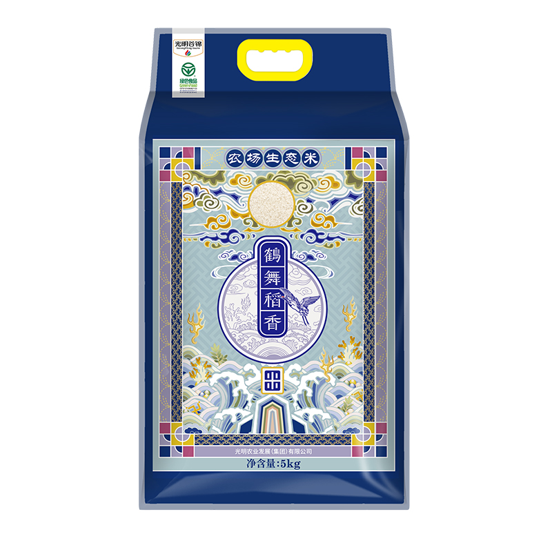 光明谷锦 鹤舞稻香生态米 真空包装 5kg 蓝色（单位：袋）