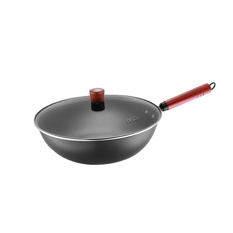 爱仕达（ASD） 精铁无涂层炒锅 CF32X2TG 32cm 黑色（单位：个）
