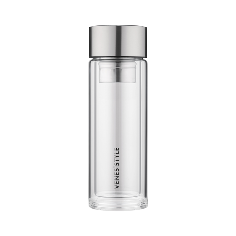 菲驰（VENES） 茶语欣香磁弹泡茶杯（玻璃杯） FC318-300 300ml 银色（单位：个）