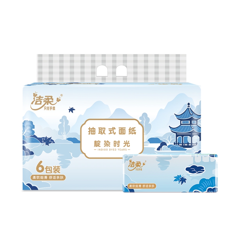 洁柔（C&S） 甄选软抽纸 TR097202A 3层100抽180x133mm*6包 白色（单位：提）