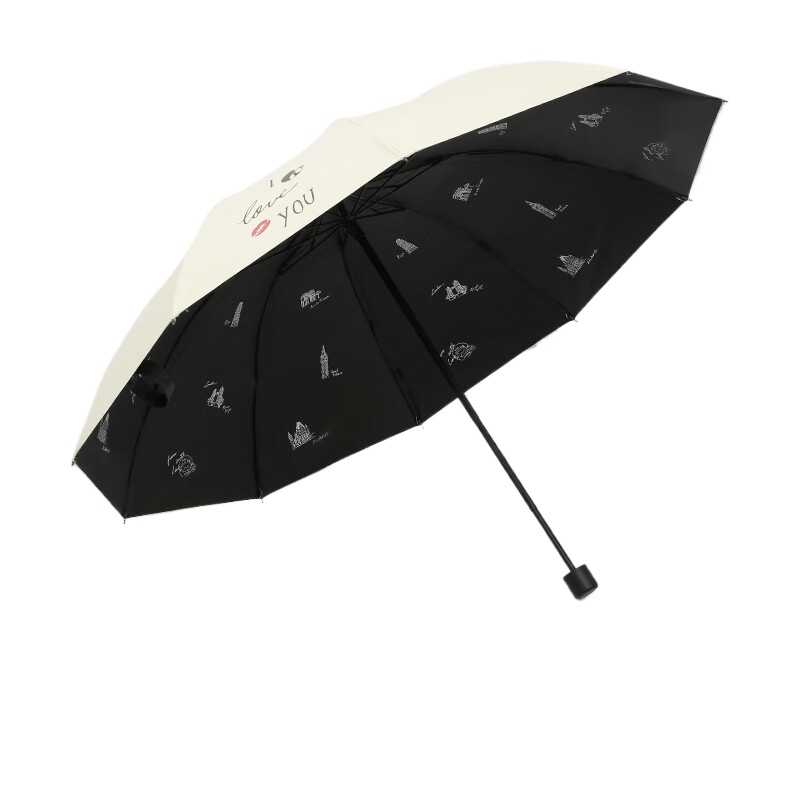 天堂 防晒晴雨伞三折 31191E 61cmX10骨  霁月白（单位：把）